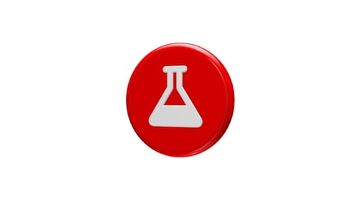 3D Rotating Science Flask Icon Button Animation