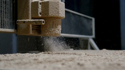 Milling Machine Cutting Through Surface in Manufacturing Workplace