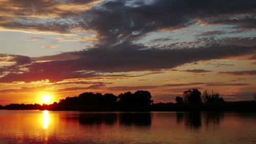 Colorful Sunset Reflection on the Lake