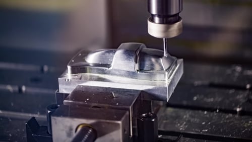 CNC Mill Cutting Clear Plastic Object