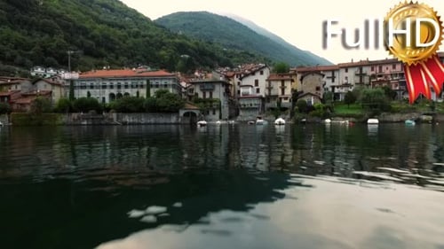 Flying on a Quadcopter Over Lake Como in Italy