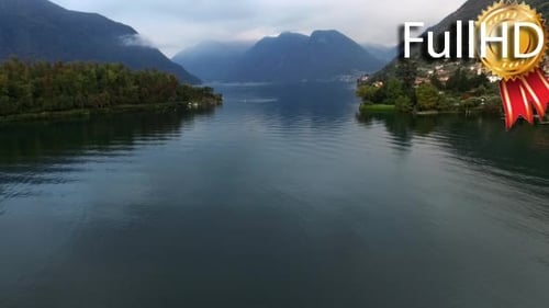 Flying on a Quadcopter Over Lake Como in Italy