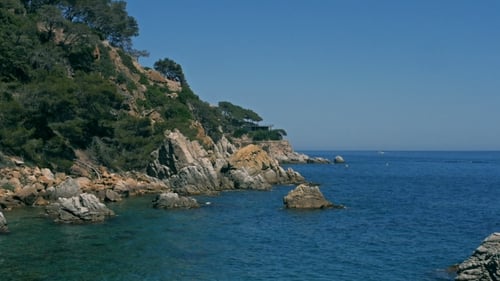 Sea View Landscape From Top of Island Lloret Del Mar, Spain