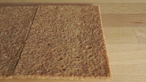 Crispbread Flatbreads on Wooden Background