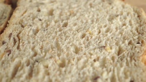 Close-up of Sliced Multi-Grain Bread Pieces