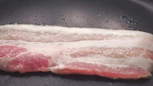 Frying Slice Of Bacon, Both Sides, Shot