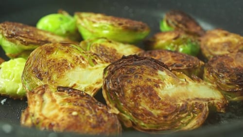 Frying Brussels Sprouts Shot