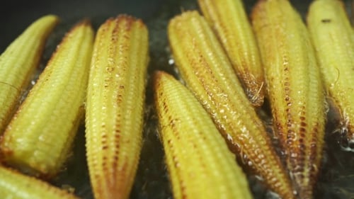 Roasting Small Corn Cobs