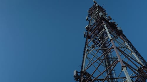 Cellular Antenna Tower And Sky Video