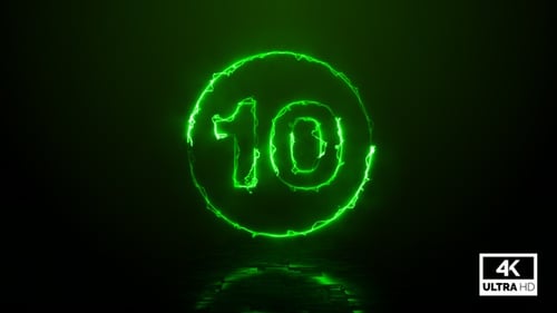 Cuenta regresiva negativa de energía verde 10 segundos 4K