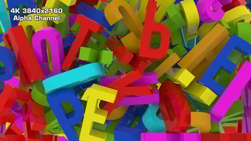 Colorful 3D Letters Falling Transition