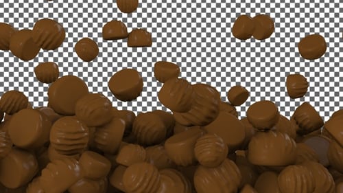 3D Falling Chocolate Candies Animated Background
