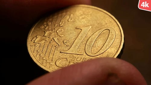 Close Up of 10 Euro Cent Coin