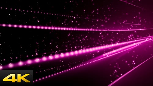 Futuristic Pink Glowing Lines and Particles Animation
