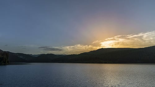 Sunrise Over Mountain Lake