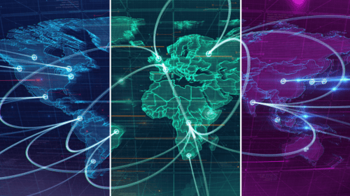 Animated Global Network Digital Data Connections Background