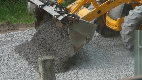 Equipment Excavator Moving Gravel