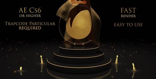 Elegant Golden Logo Reveal with Pedestal and Particles