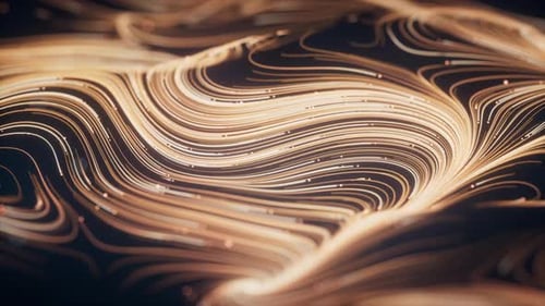 Wave particles lines with swirling pattern