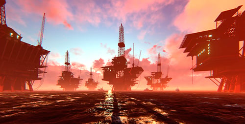 Oil Rigs at Sea