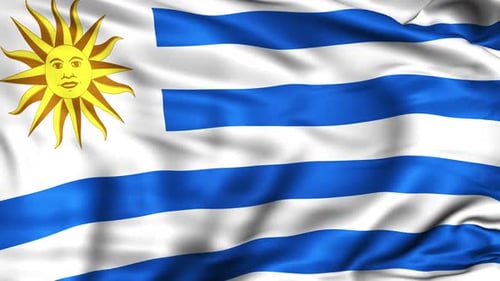 Waving Flag of Uruguay Seamless Loop