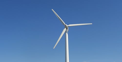 Wind Turbine Rotating on Clear Day