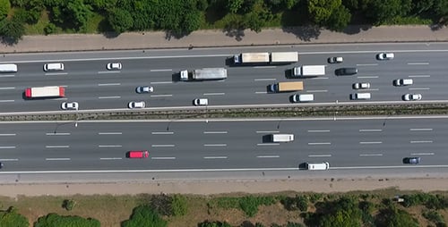 Aerial View of Highway Traffic