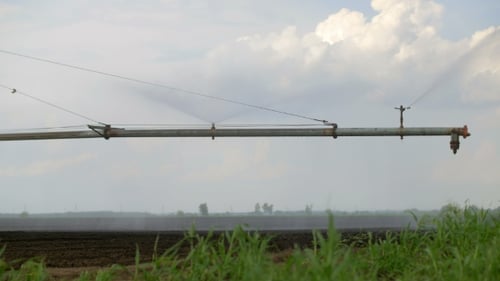 Sprinkler Irrigation System In Field