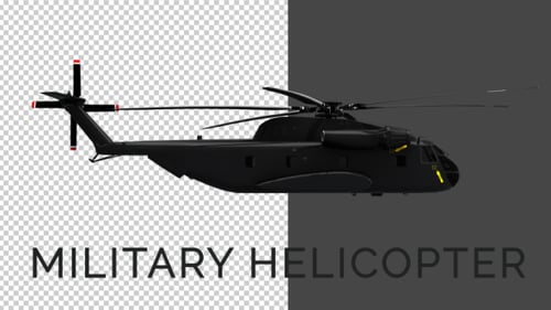 3D Military Helicopter Rotating with Alpha Channel