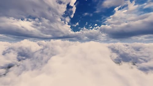 Flying On Day Light Sky Clouds 02 HD