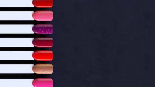 Rotating Nail Polish Swatches Displaying Color Options