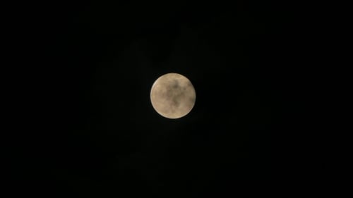 Bright Full Moon in the Dark Night Sky
