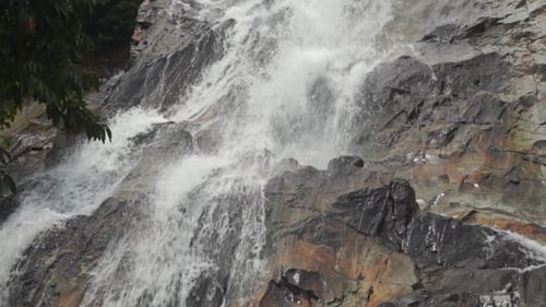 Video Of Tropical Waterfall And Rocks