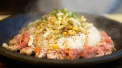 Pork Fried Rice With Hot Pan