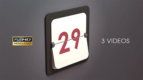 Cuenta atrás de calendario, estilo oscuro, paquete de 3