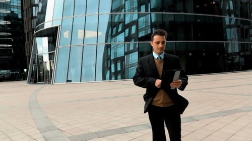 Businessman Using Tablet PC