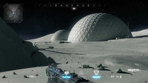 Fake Space shooter Moon colony