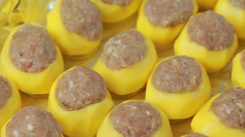 Potatoes Stuffed with Ground Meat on Tray