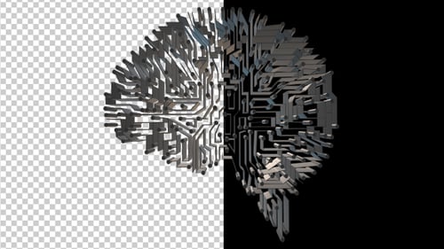 Futuristic Circuit Brain Forming Animation