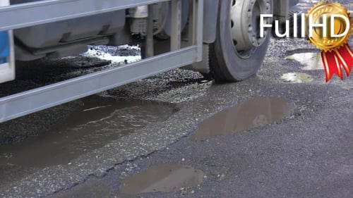 Lorry is Driven by Wet Road Back Bumper