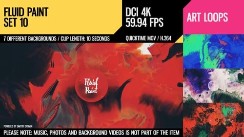 Vibrant Fluid Paint Abstract Art Motion Backgrounds