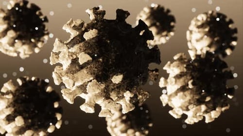 Animated 3D Microscopic Virus Cells Medical Background