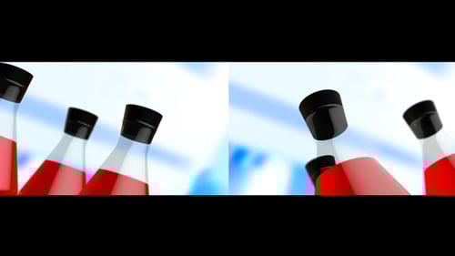 Waving Red Liquid Bottles Animation