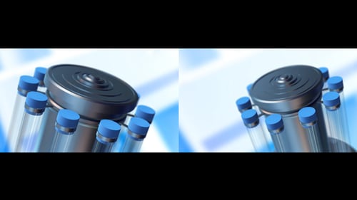 3D Medical Centrifuge Rotor Spinning with Test Tubes
