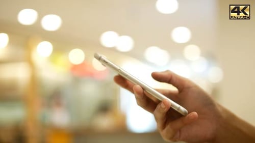 Typing Smartphone At Shopping