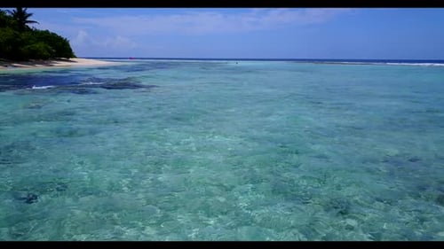 Aerial view nature of paradise shore beach holiday by aqua blue lagoon and white sandy background of