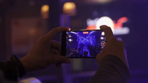 Smartphone Recording Band Concert at Night