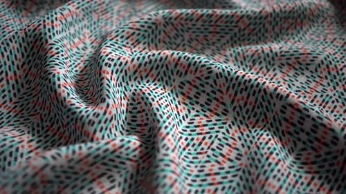 Fabric with Geometric Design Close Up Shot