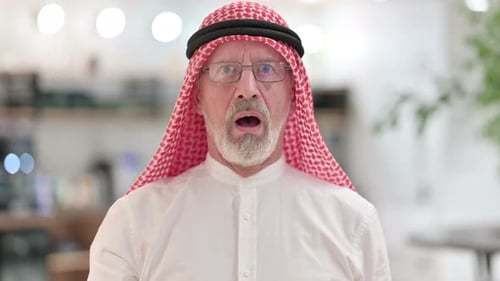 Senior Man Reacts with Worry