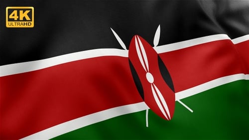 Realistic Waving Kenya Flag